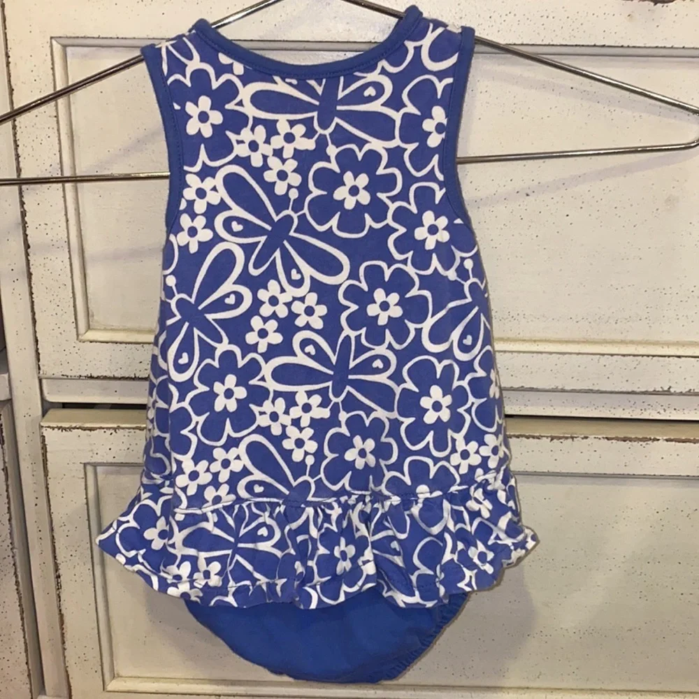 Carter’s blue & white floral onesie skirt baby outfit 6-9 months daddy’s cutie​​